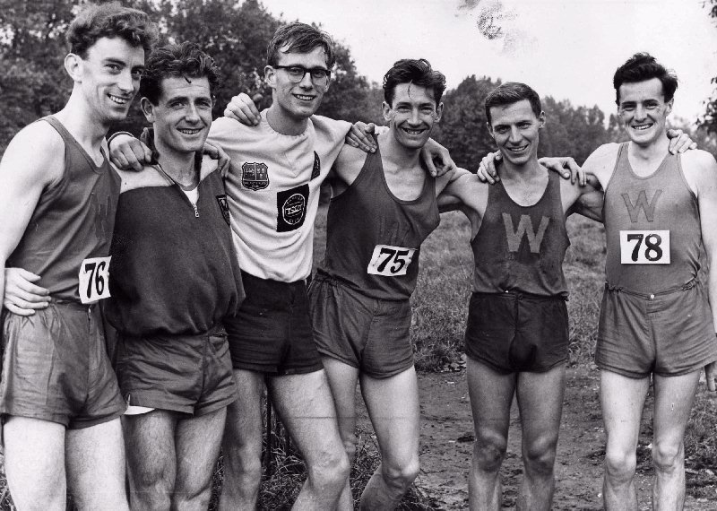 Some of the runners who have helped to put Wallasey Athletic Club on the road racing map. (Left to right): Roy Parry, Ron Barlow, Brian Chalton, Kevin Mather, Brian Woolford and John Wright.