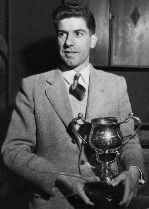 Len Platt, of Wallasey Athetic Club,with the Blair Cup, presented to him for the most outstanding performance of the year by any Merseyside athlete.