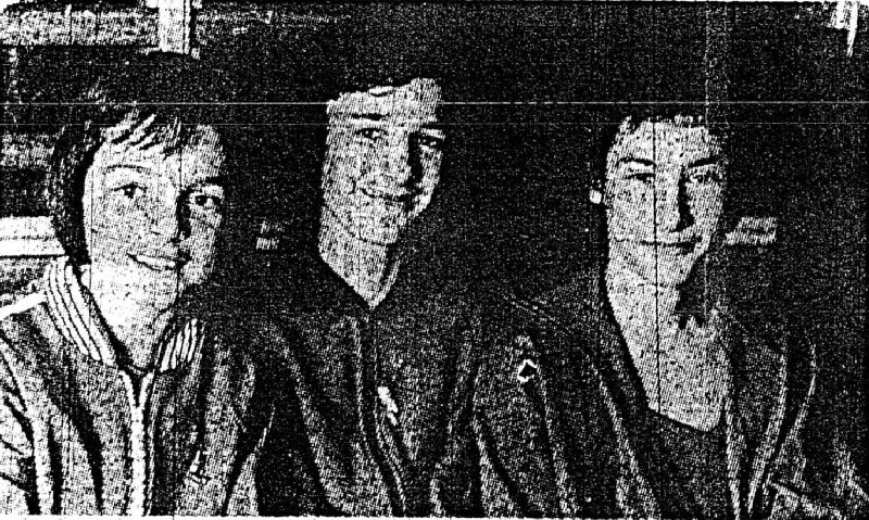 These Wallasey junior athletes will be representing
Cheshire at the next county race meeting. Pictured from left to right Kevin McGee, Richard Hemmings and Paul Delap all aged 14.