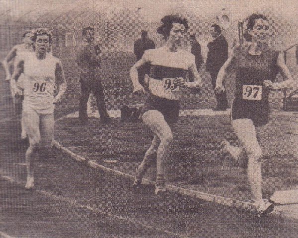Barbara Banks (97) and Jane Perry (95), Lillian Board (96), at West London Stadium on 10th May 1970.