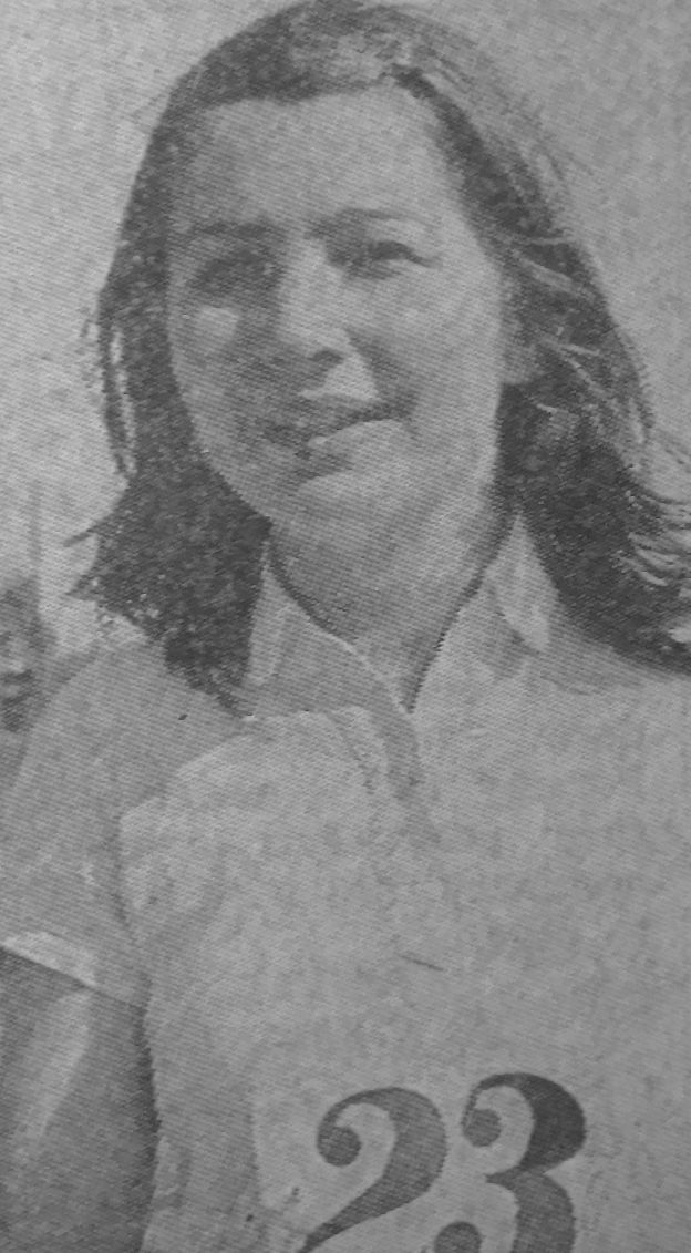 Julie Halfpenny pictured after her success in the 400 metres (senior girls) race at the Cheshire Schools Annual Athletic Championships