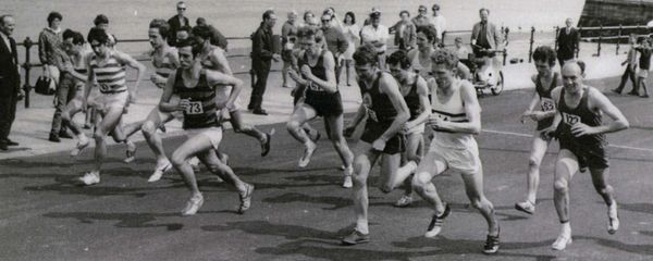 New Brighton Relay Race as part of the Wirral Festival of Sport (Len Durkin is extreme right and spectating Ramsey Hewson extreme left)